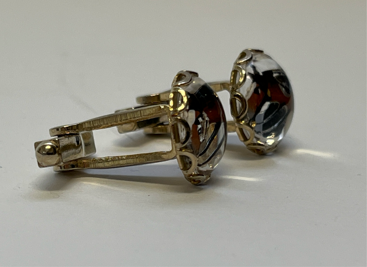 Reverse Painted Horse Head Cufflinks