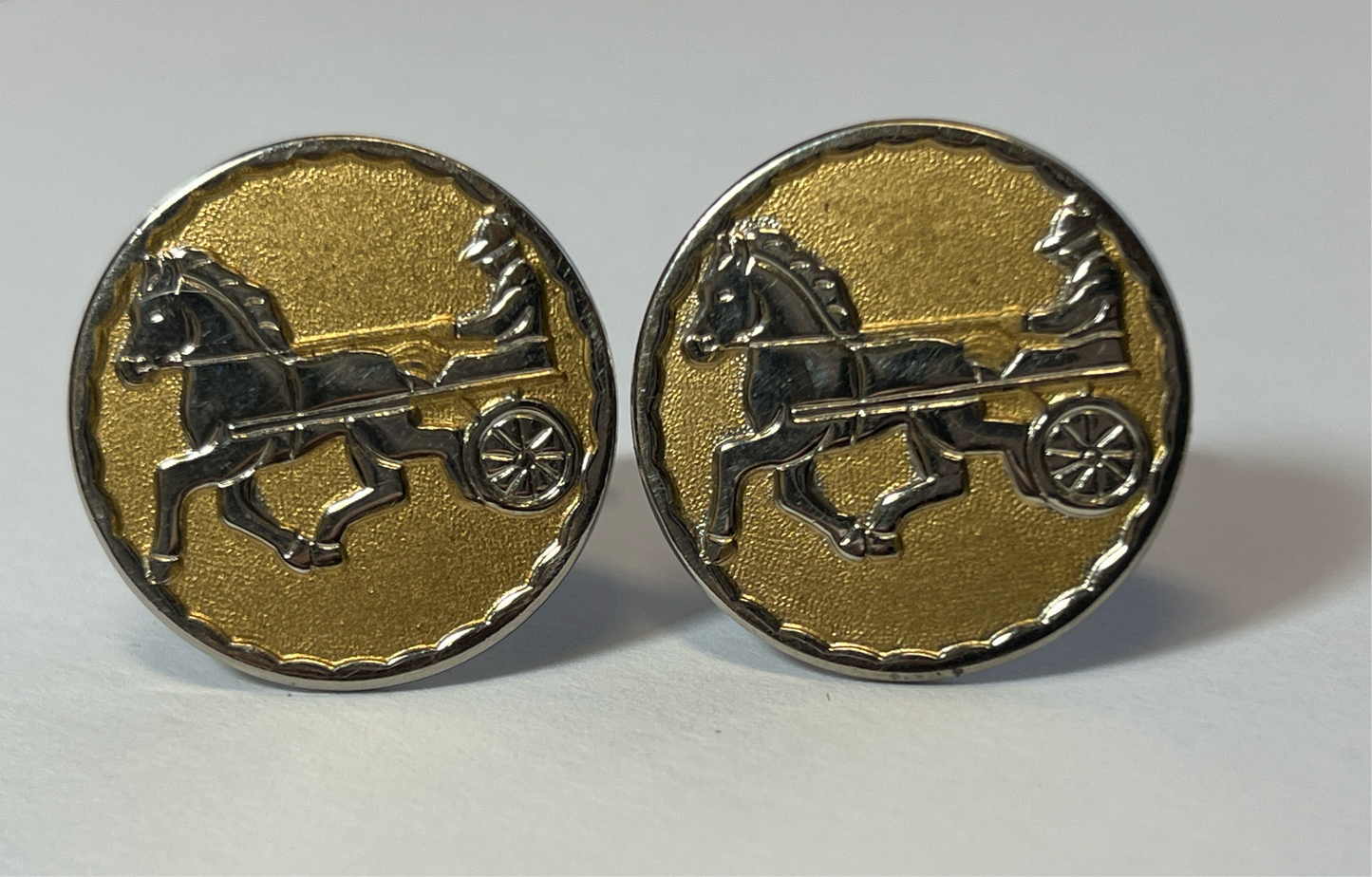 Vintage Two-Tone Harness Racing Cufflinks