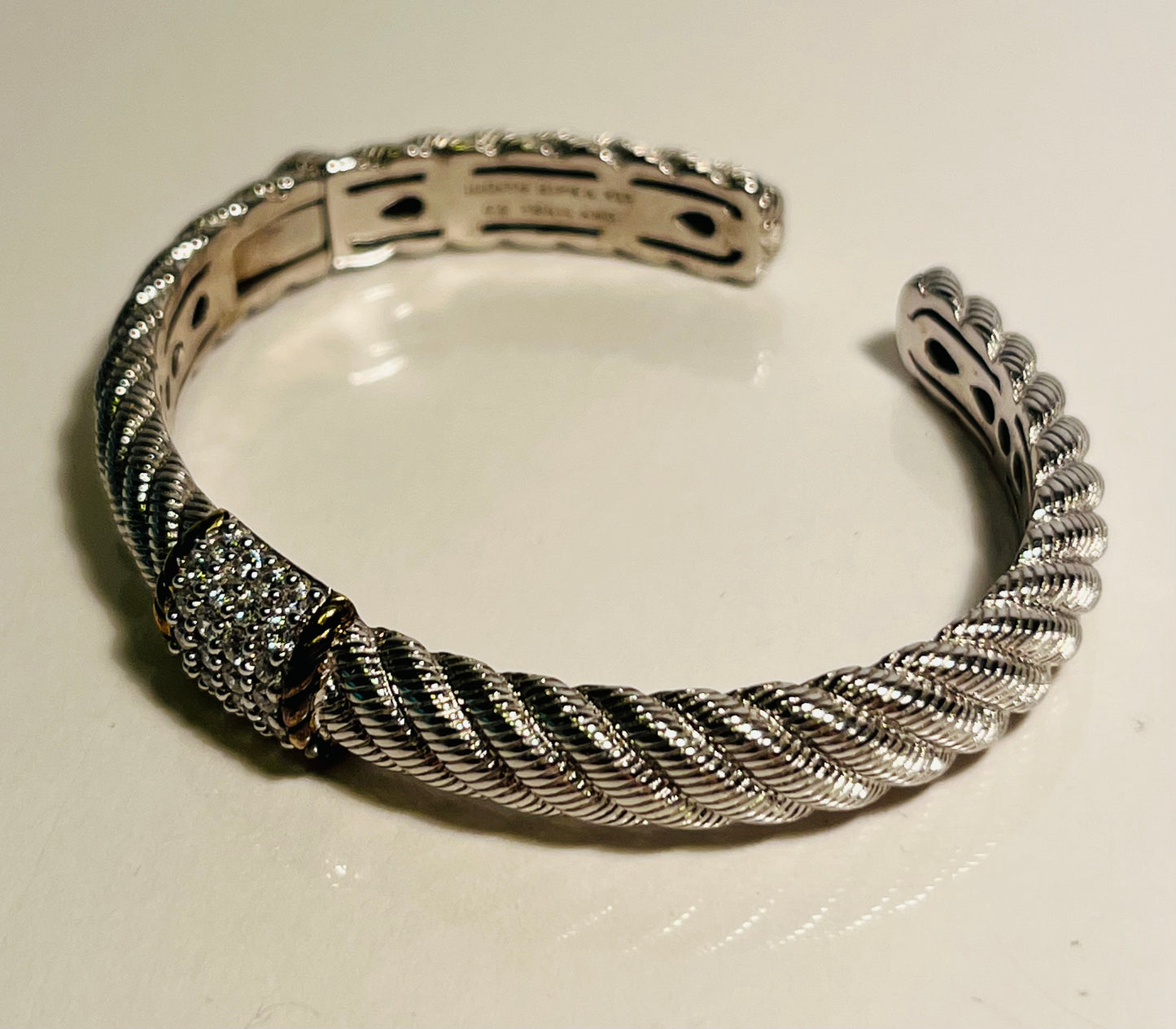 Judith Ripka Sterling Silver & CZ Cuff Bracelet