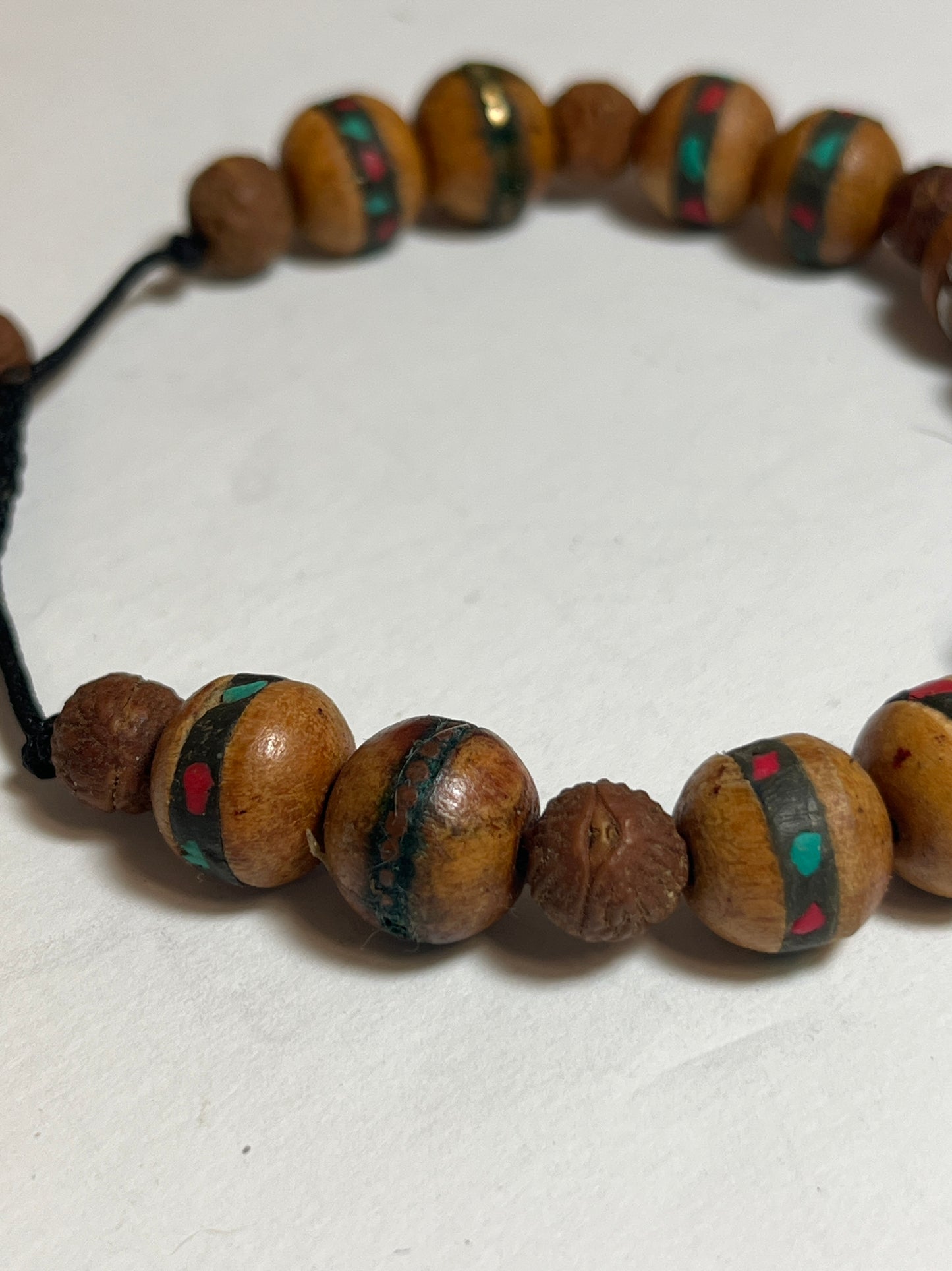 Handpainted Wood Bead Bracelet