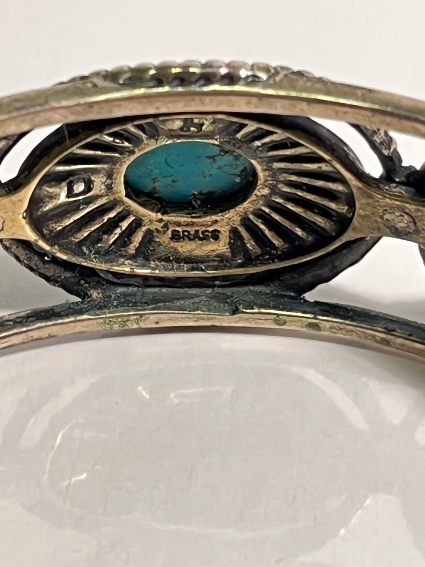 Vintage Carolyn Pollack Mixed Metal and Turquoise Cuff Bracelet