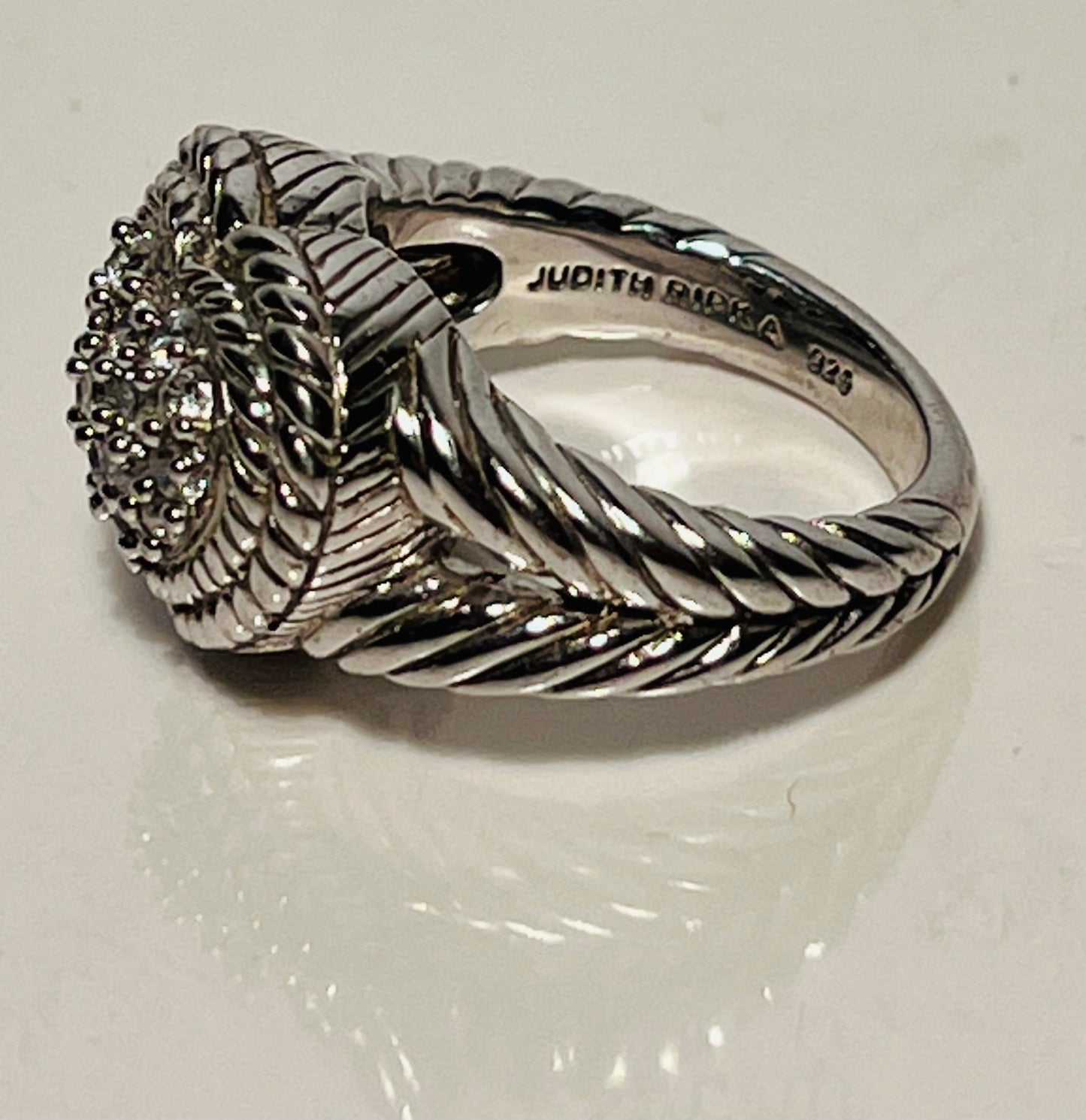 Judith Ripka Sterling Silver Heart Ring Size 7