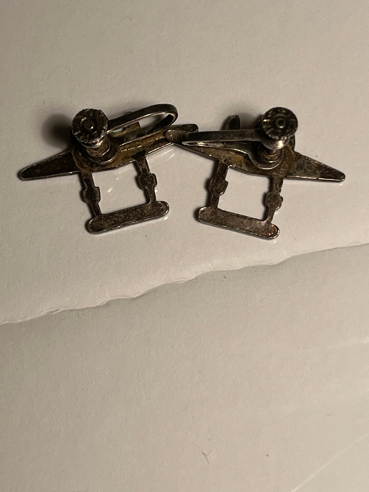 Vintage WWII Sterling Silver Fighter Plane Earrings