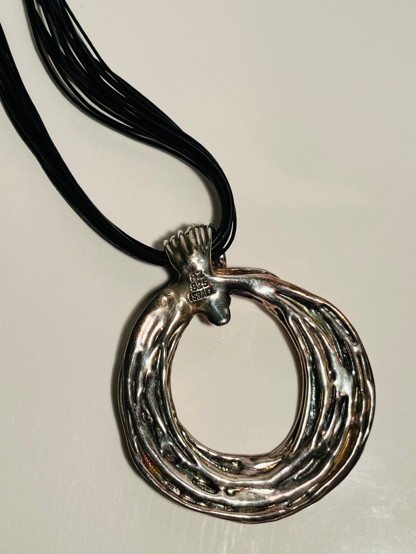 Large Sterling Silver Pendant Neckace