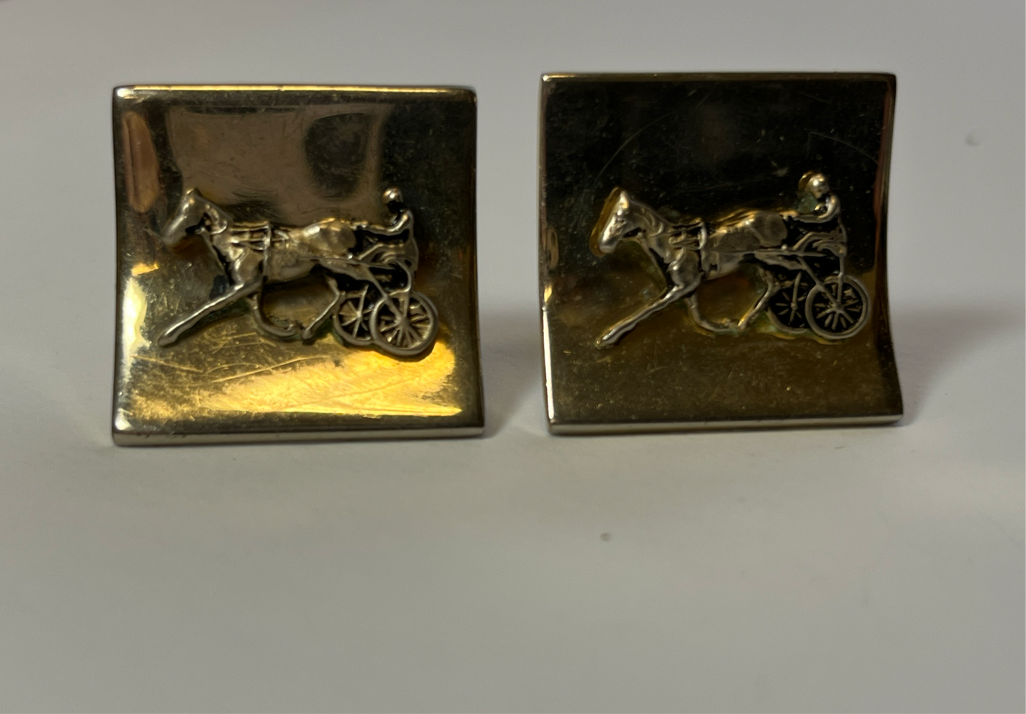 Harness Racing Gold Tone Cufflinks