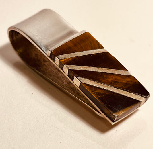 Sterling Silver & Tiger’s Eye Money Clip