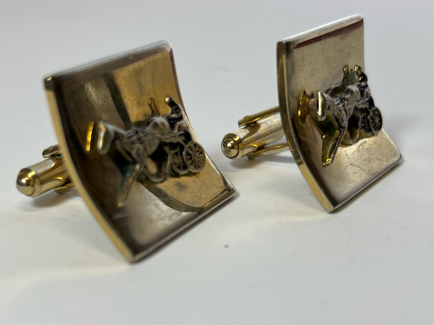 Harness Racing Gold Tone Cufflinks