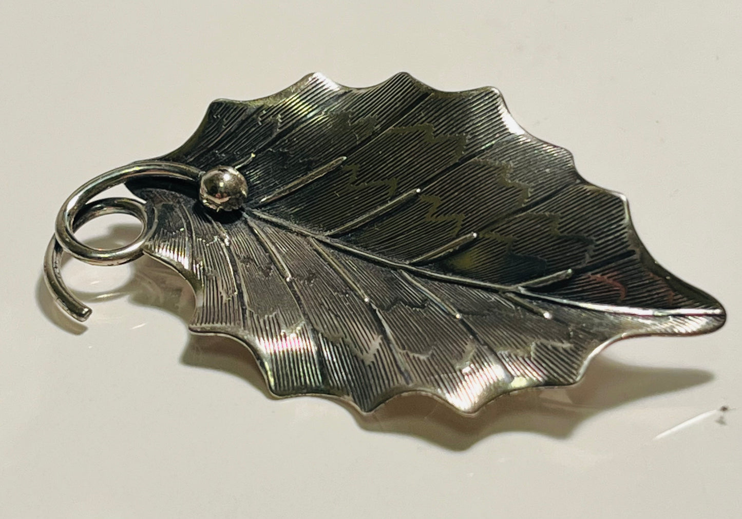 Sterling Silver Leaf Brooch from Beau