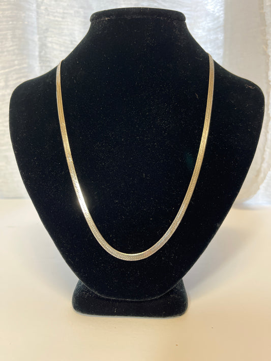 Sterling Silver Herringbone Necklace