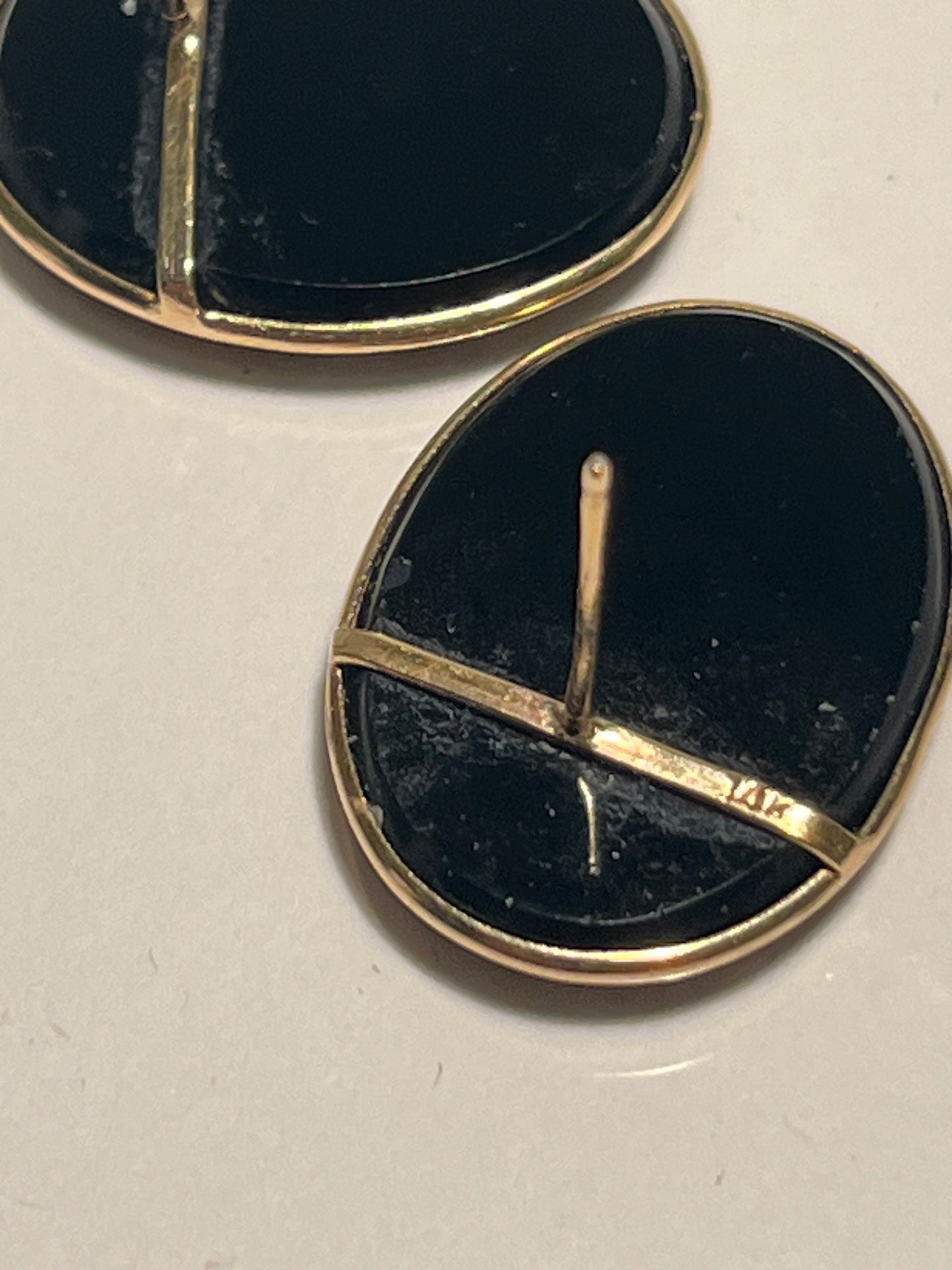 14K Gold & Onyx Earrings