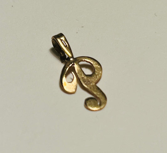 14K Gold Letter P Pendant