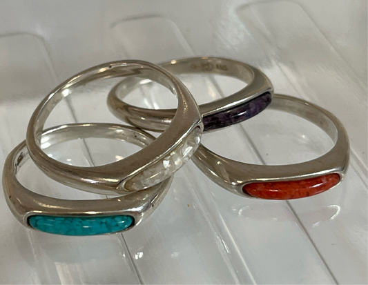 Four Sterling Silver Rings