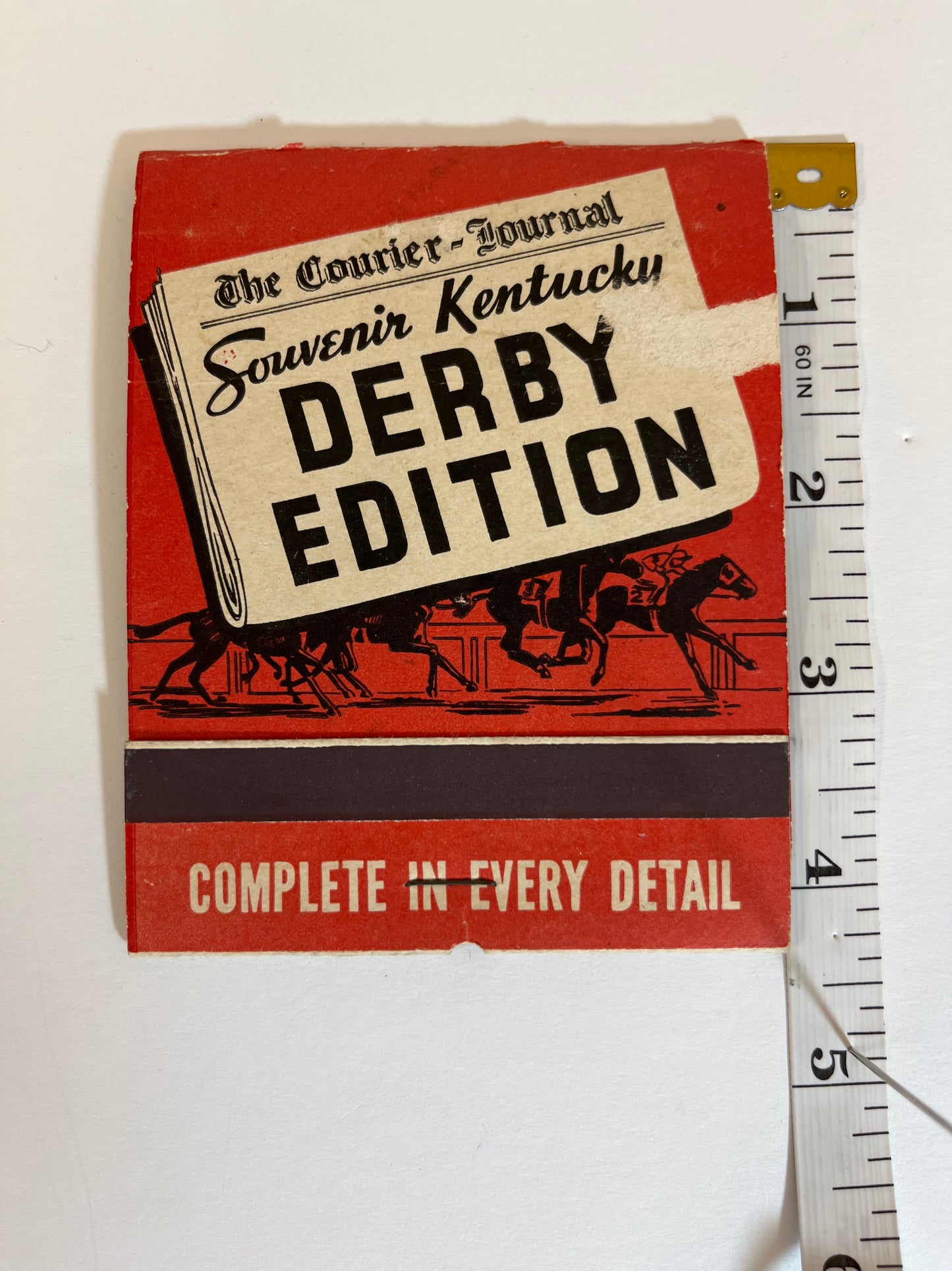 Jumbo Matchbook Vintage 1936 Kentucky Derby Souvenir