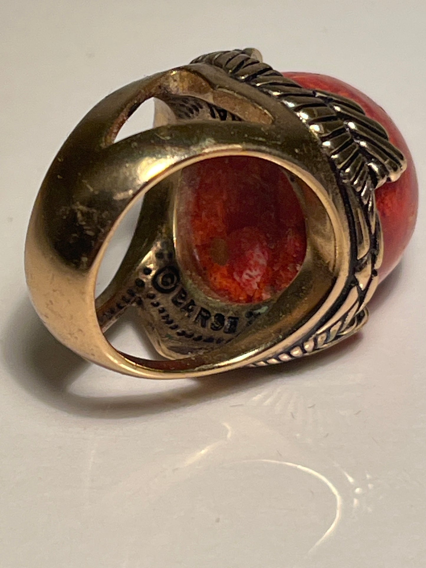 Barse Red Coral Ring Size 6