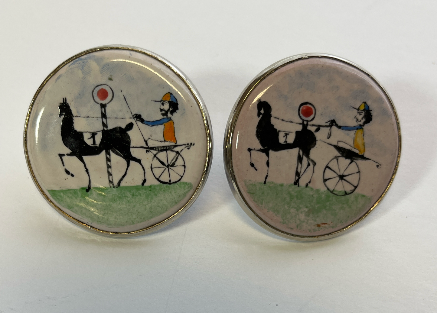 Italian Hand Painted Sulky Cufflinks