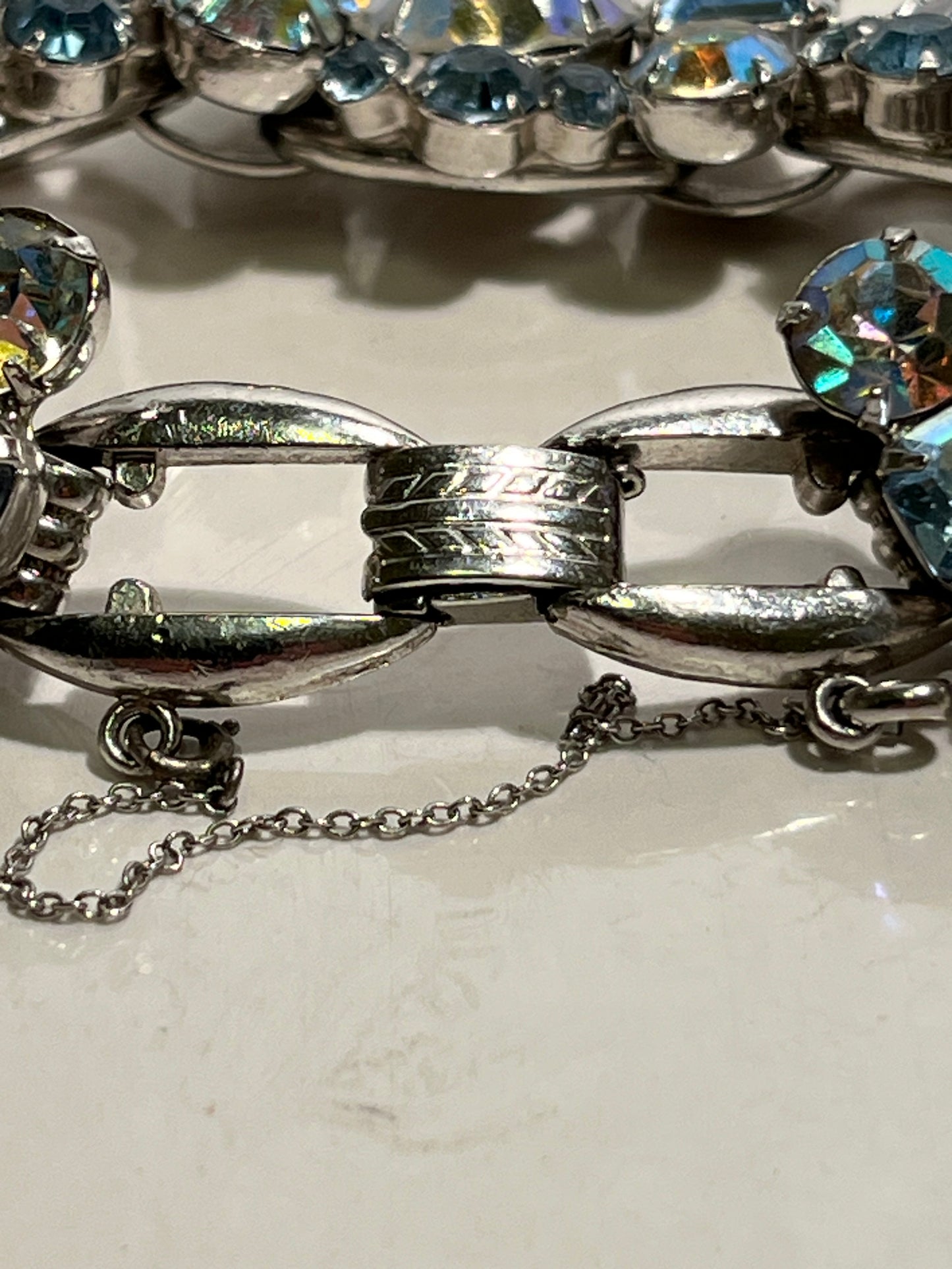 Vtg Aurora Borealis Rhinestone Bracelet