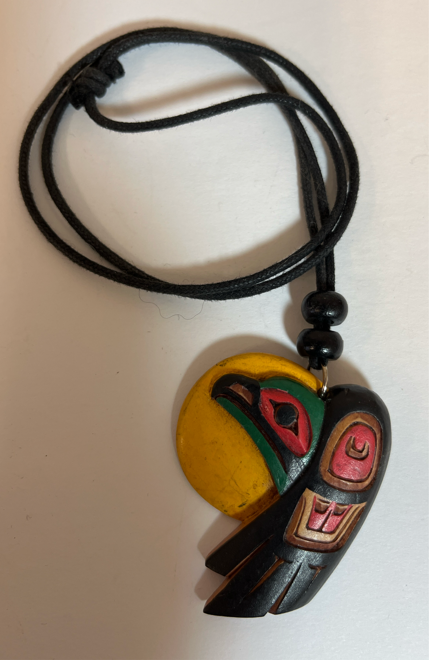 Artie George Carved Pendant with Cord Necklace