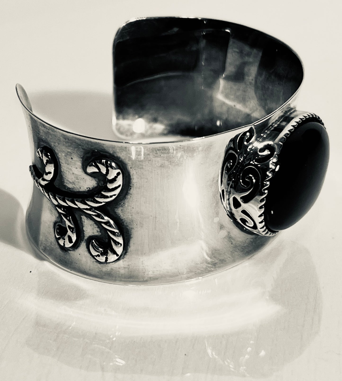 Sterling Silver & Onyx Cuff