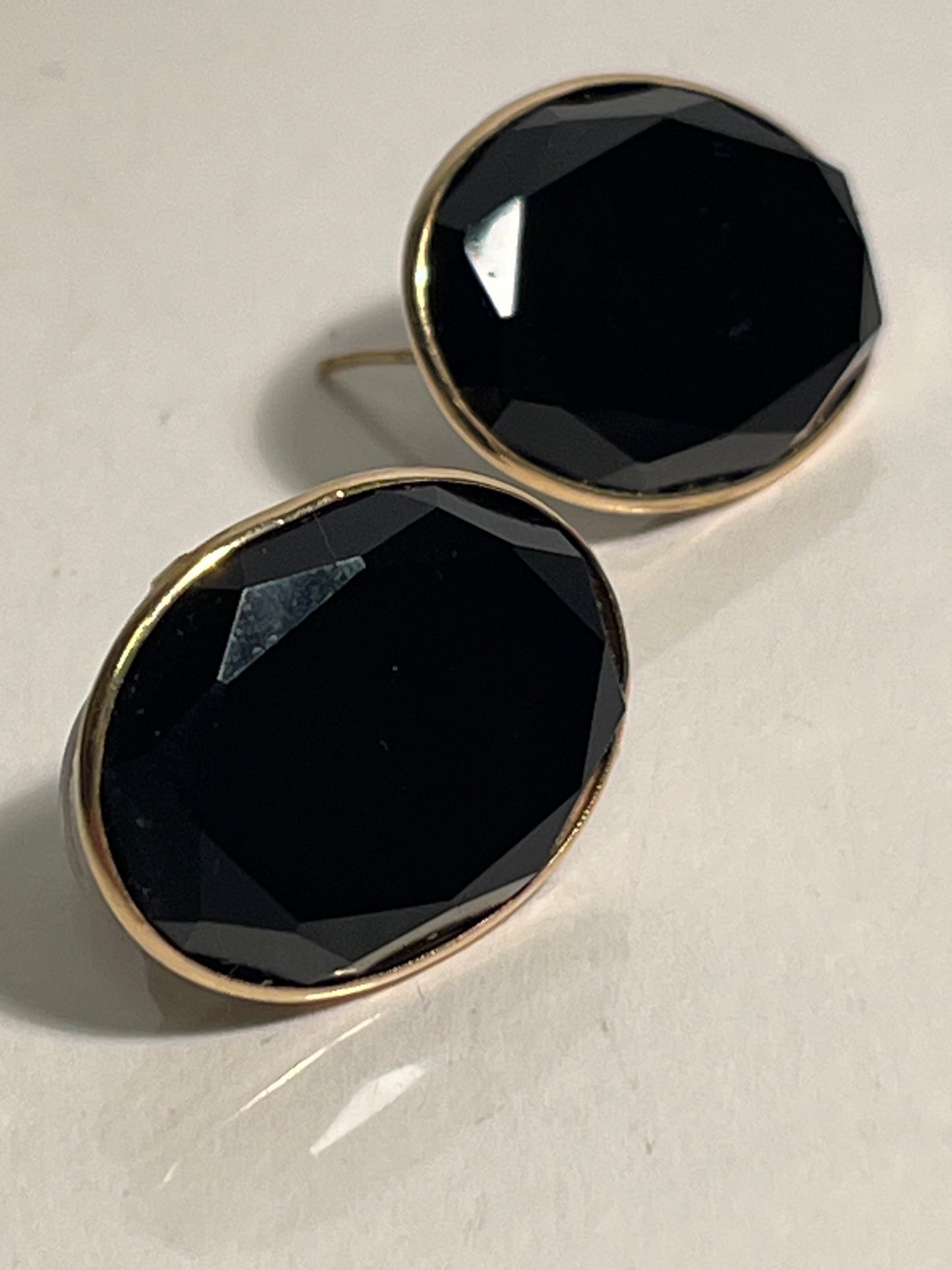 14K Gold & Onyx Earrings