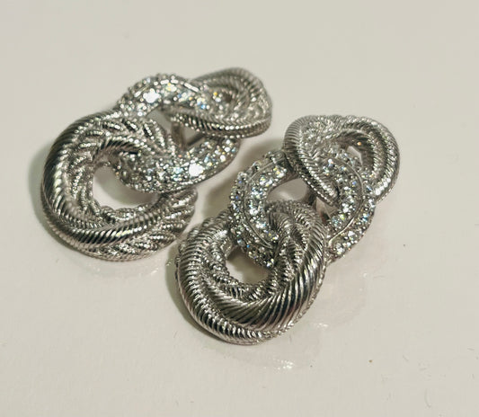 Judith Ripka Sterling Silver Clip Drop Earrings