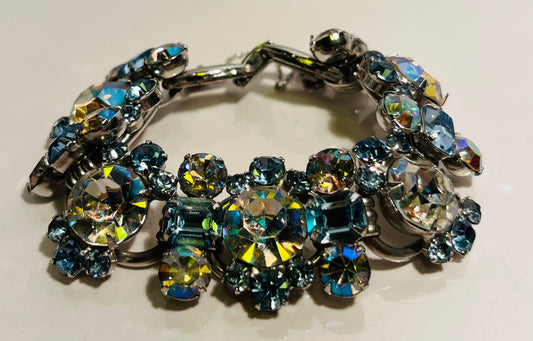 Vtg Aurora Borealis Rhinestone Bracelet