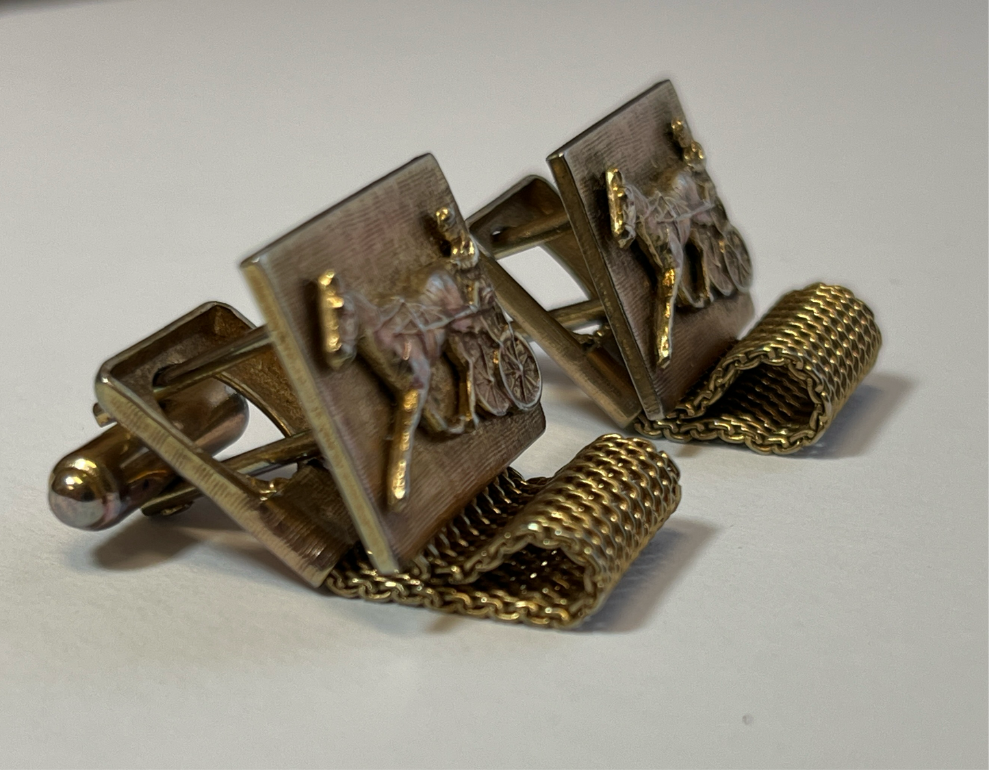 Vintage Gold-Tone Harness Racing Cufflinks