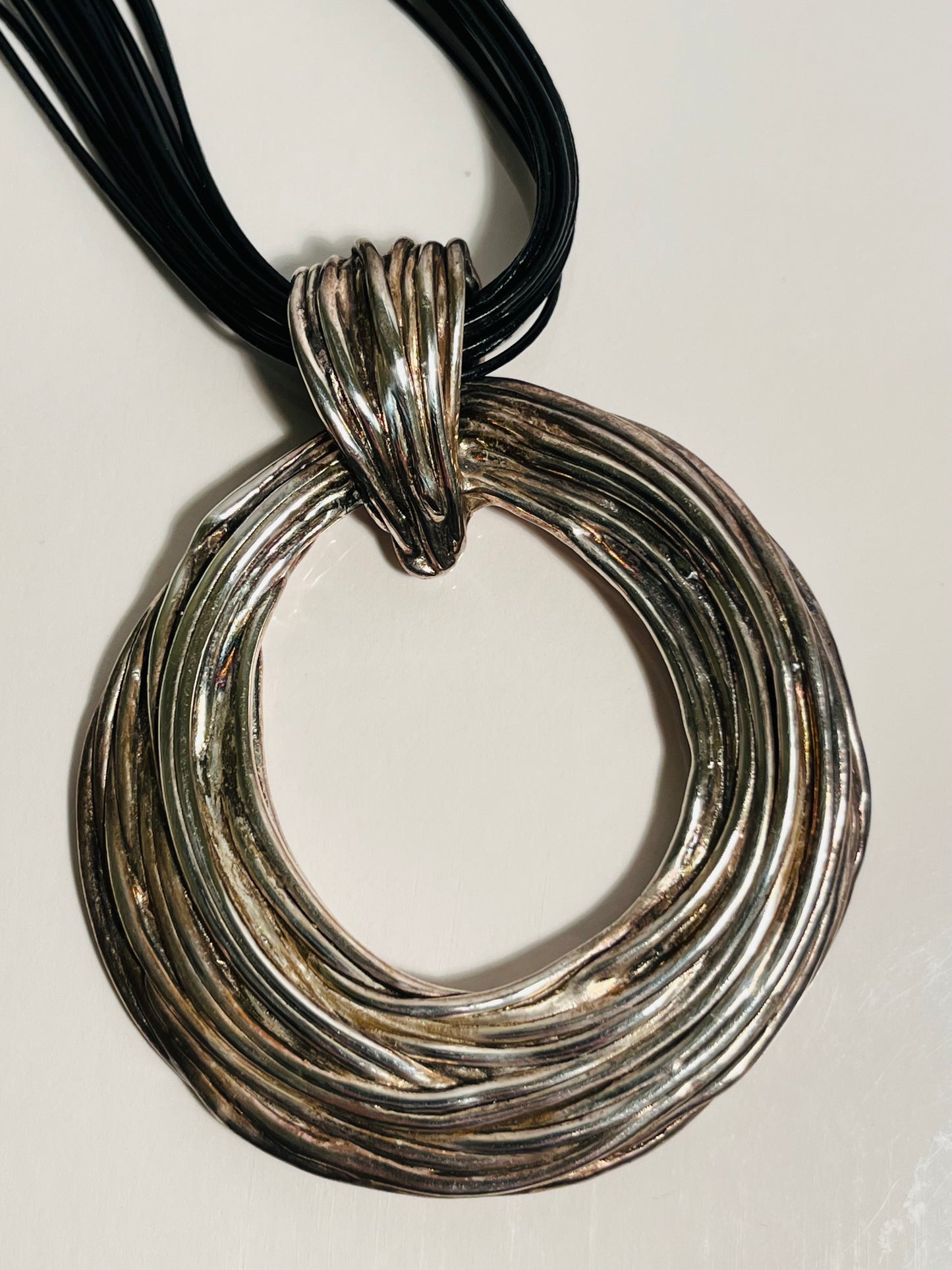 Large Sterling Silver Pendant Neckace