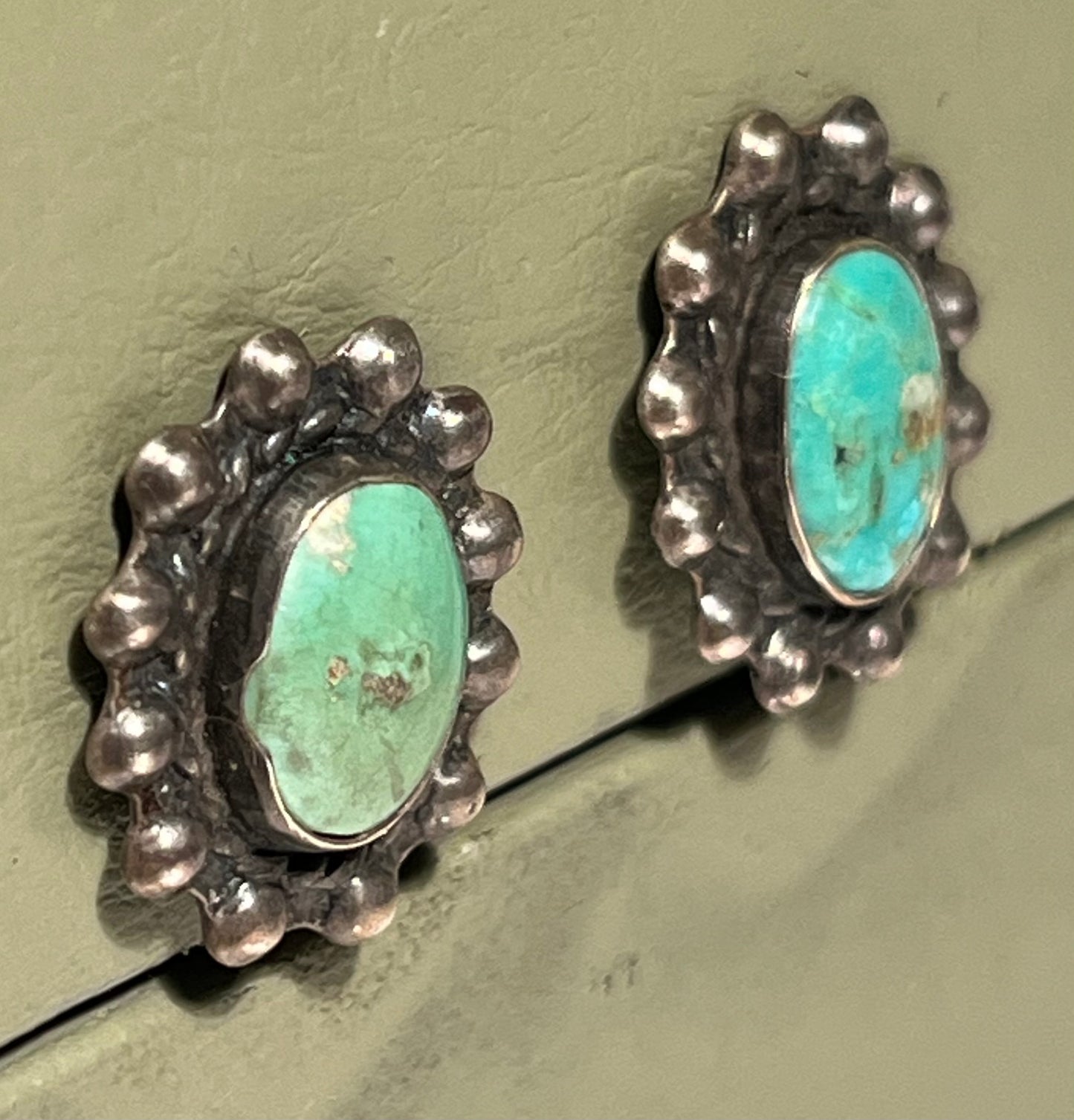 Vintage Sterling Silver & Turquoise Earrings