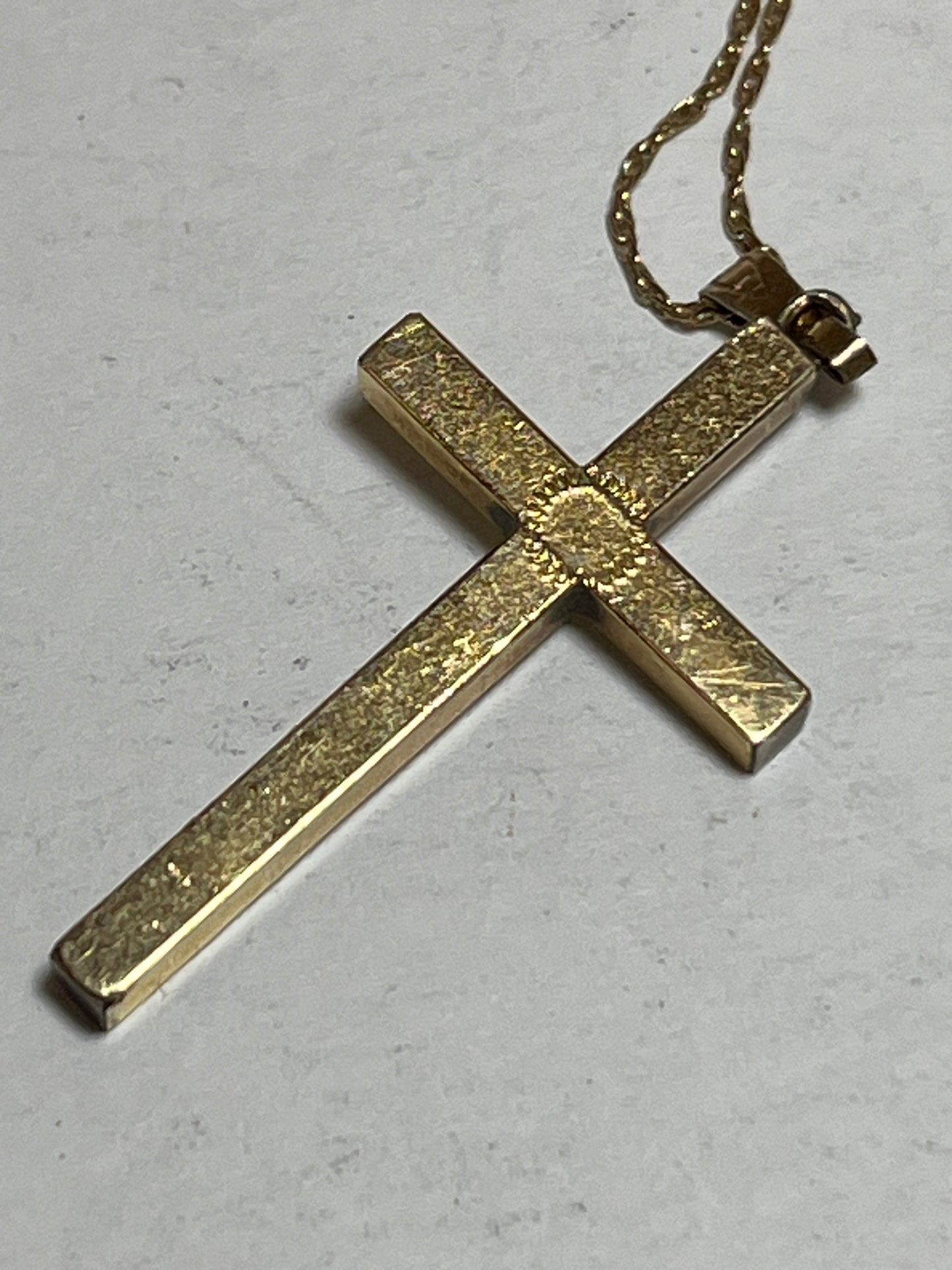 Gold Plated Cross and 10K Gold Chain