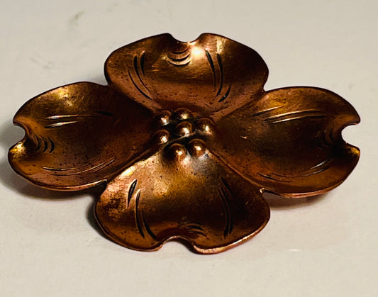 Vintage Stuart Nye Copper Dogwood Flower Pin/Brooch