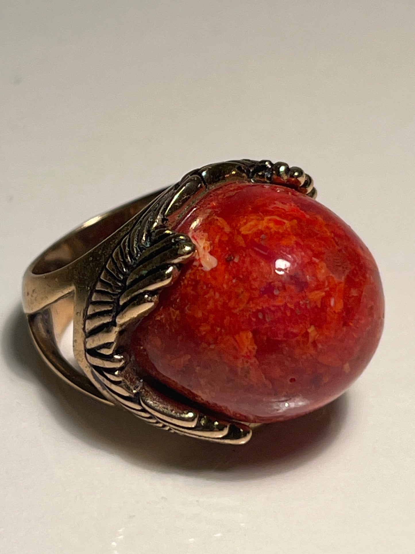 Barse Red Coral Ring Size 6