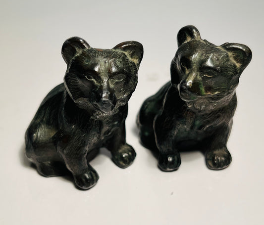 Pair of Metal Bear Cub Salt & Pepper Shakers