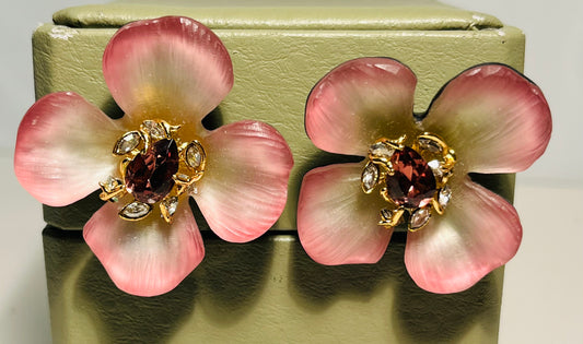 Alexis Bittar Lucite Dogwood Flower Earrings