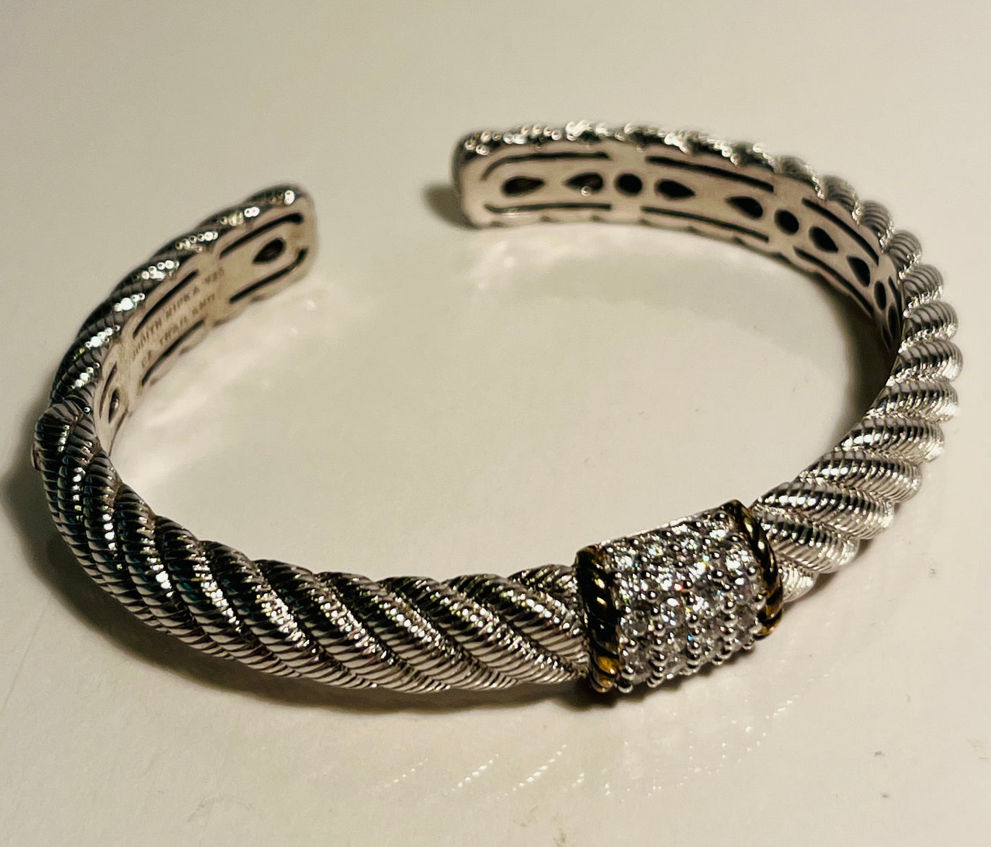 Judith Ripka Sterling Silver & CZ Cuff Bracelet