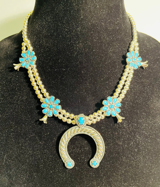 Sterling Silver & Turquoise Necklace by Carolyn Pollack