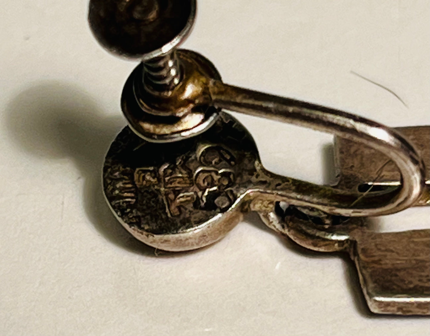 Vintage Sterling Silver Enameled Earrings