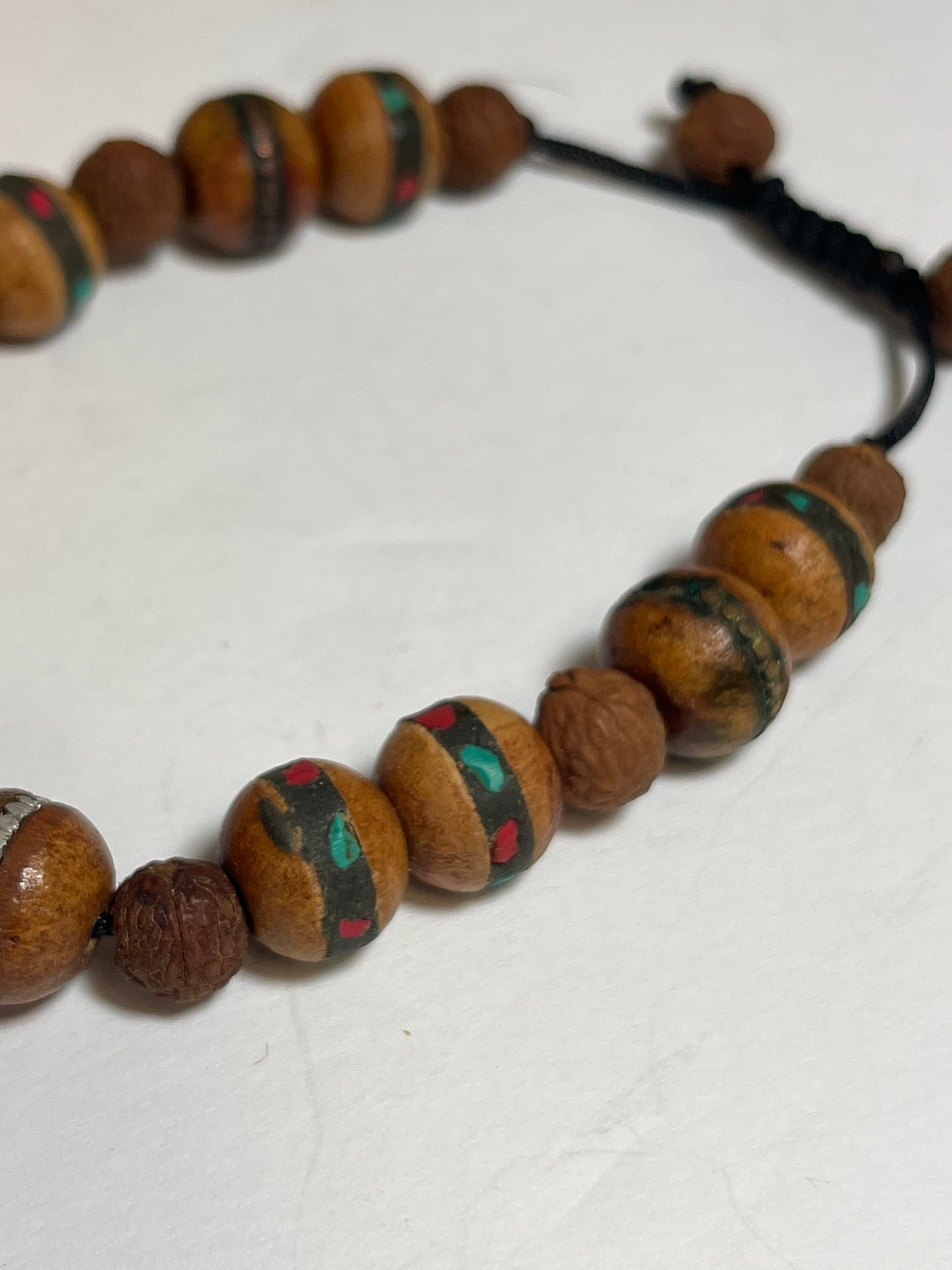 Handpainted Wood Bead Bracelet