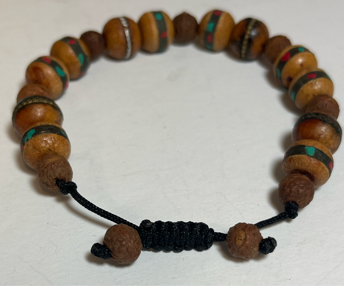 Handpainted Wood Bead Bracelet