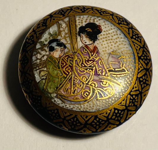 Vintage Handpainted Button