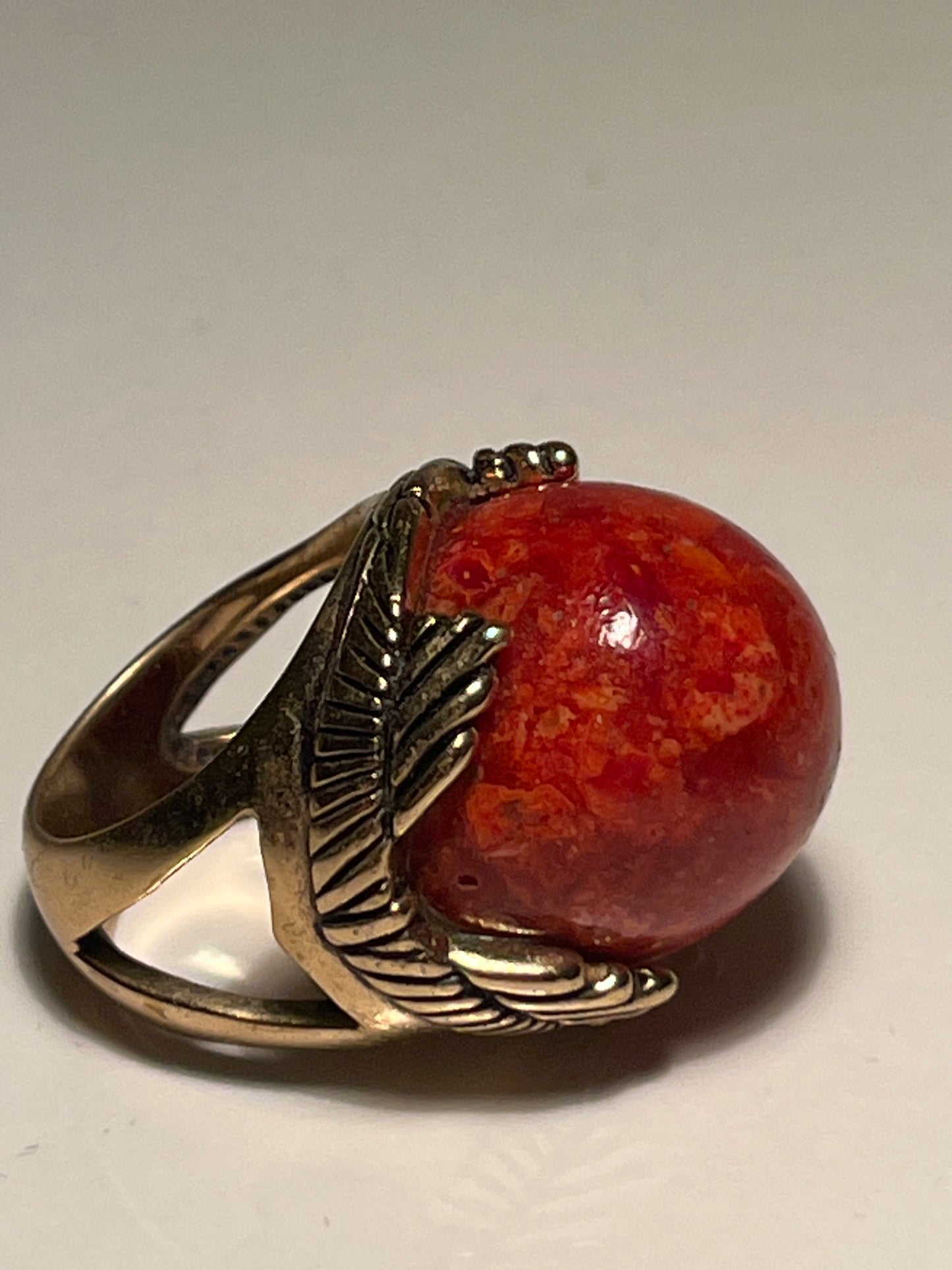 Barse Red Coral Ring Size 6