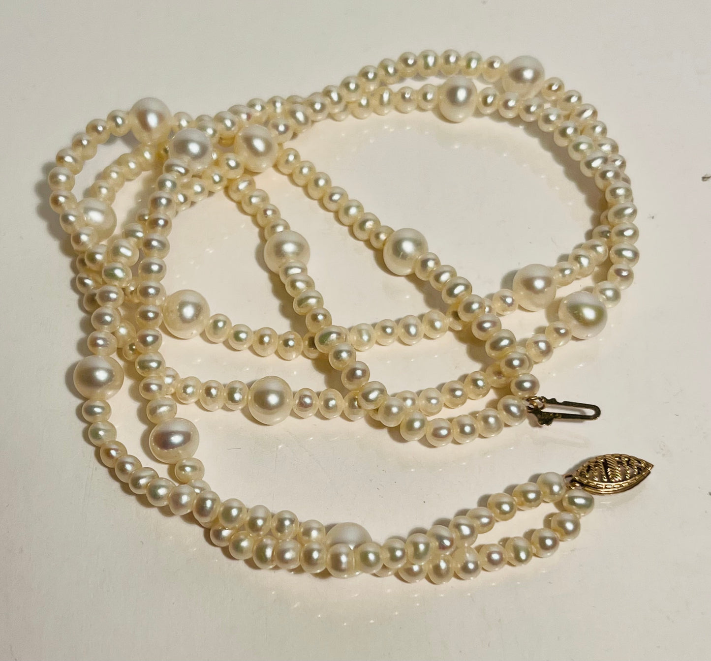 Pearl Necklace with 10K Gold Clasp