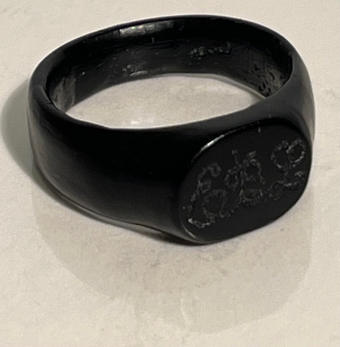 Victorian Coal Signate Ring Size 7.5