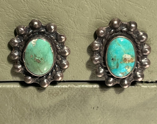 Vintage Sterling Silver & Turquoise Earrings