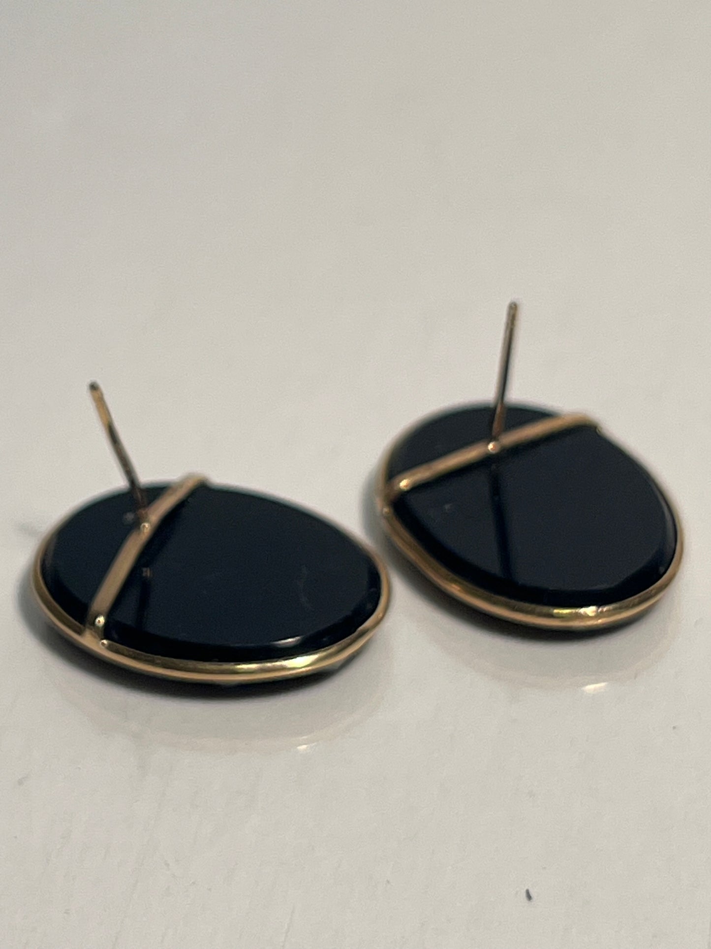 14K Gold & Onyx Earrings