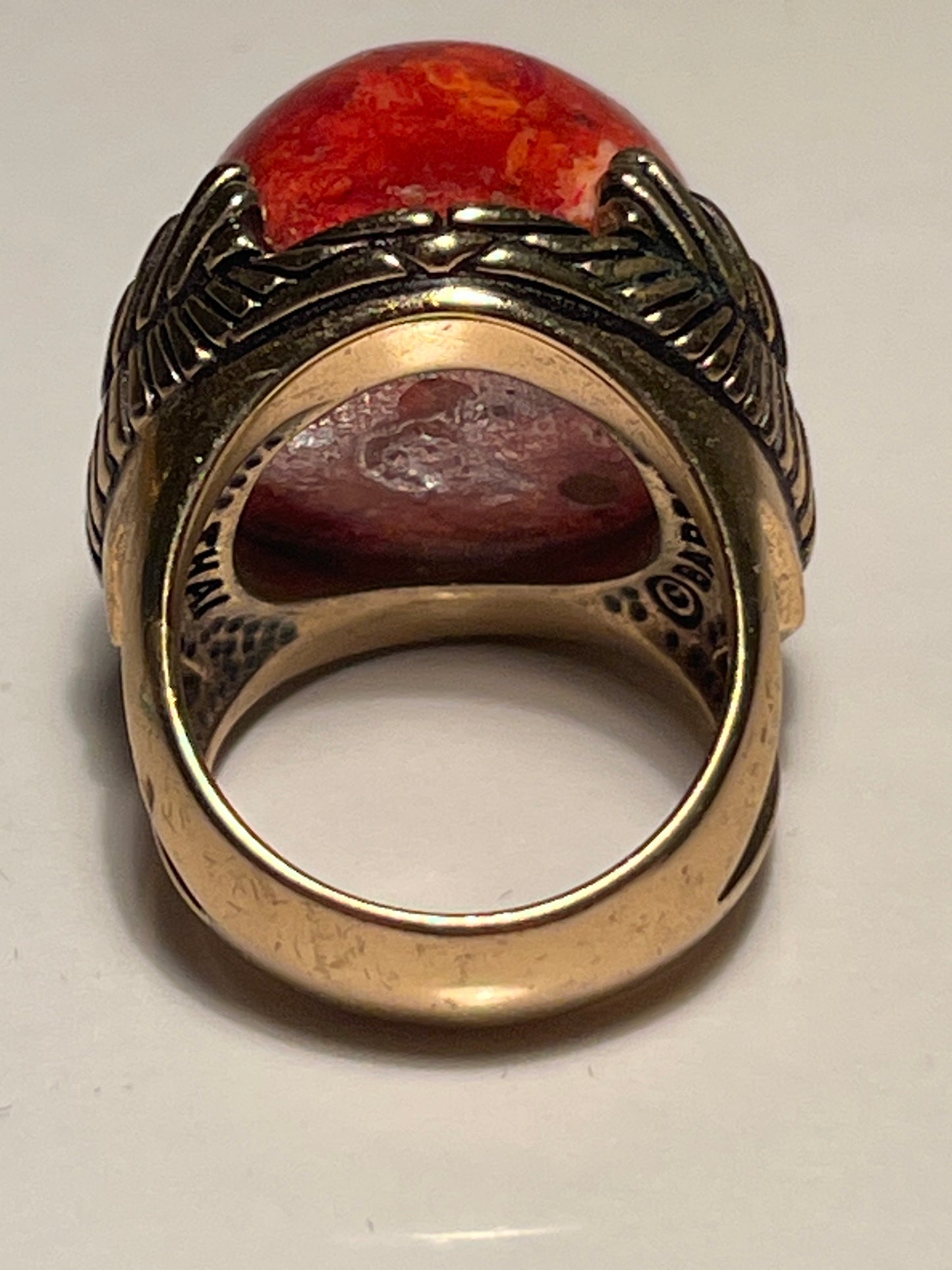 Barse Red Coral Ring Size 6