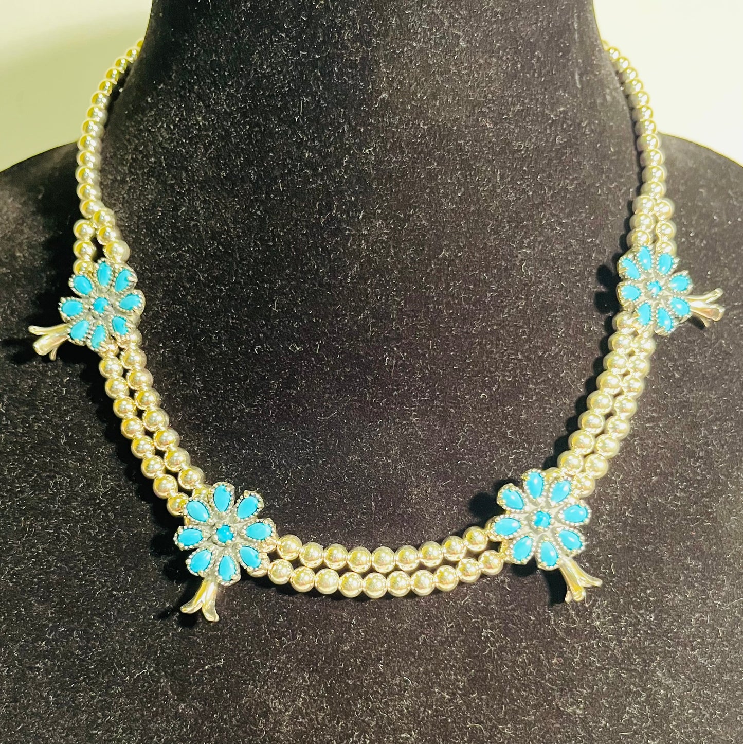 Sterling Silver & Turquoise Necklace by Carolyn Pollack