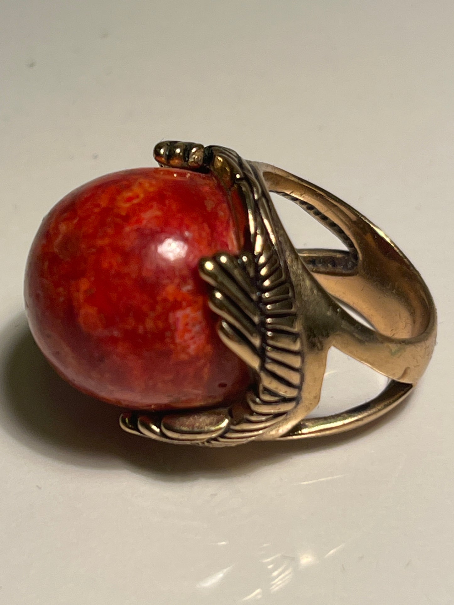 Barse Red Coral Ring Size 6