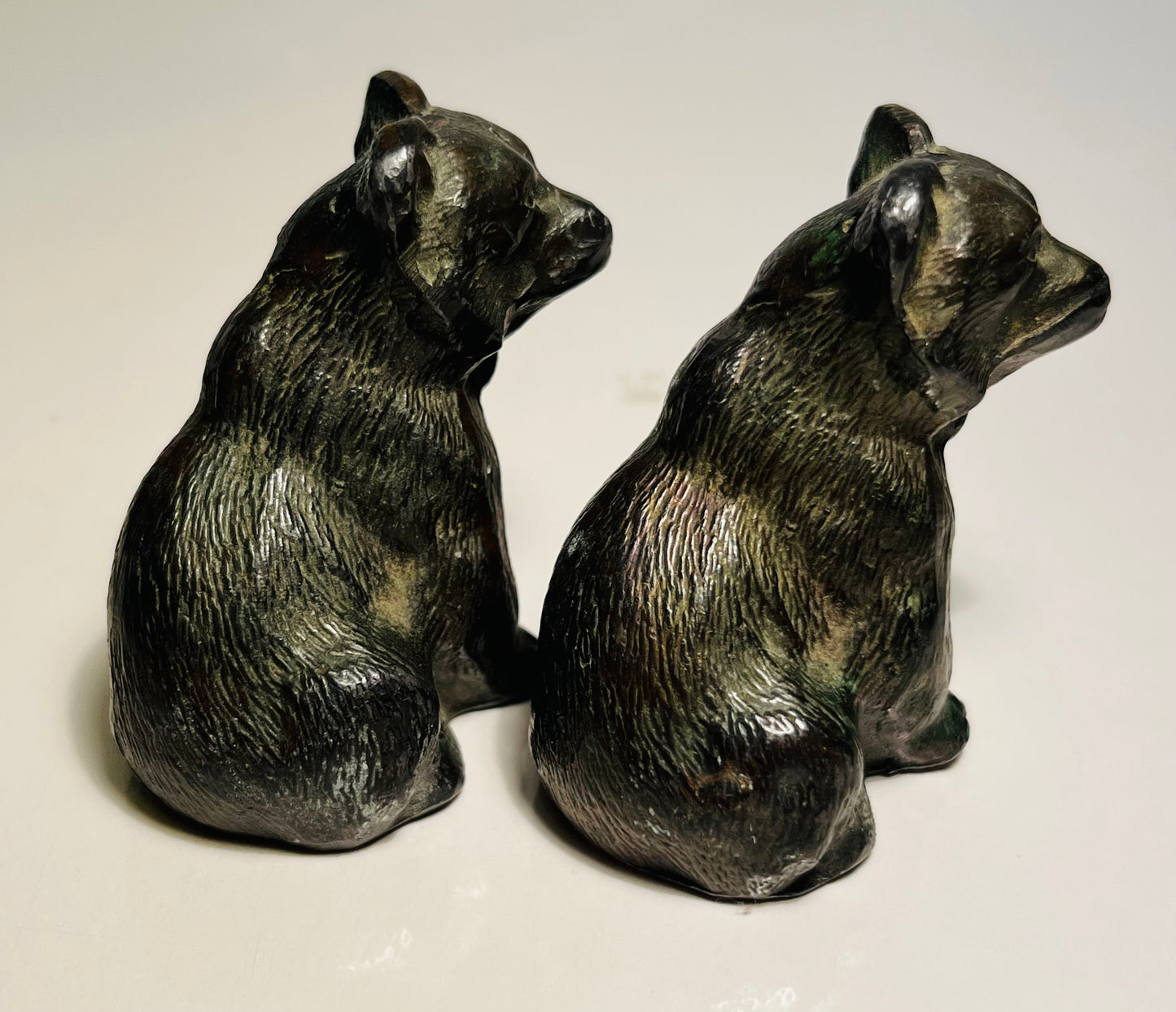 Pair of Metal Bear Cub Salt & Pepper Shakers