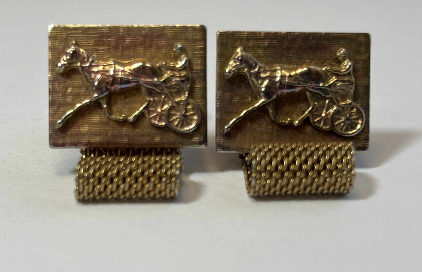 Vintage Gold-Tone Harness Racing Cufflinks