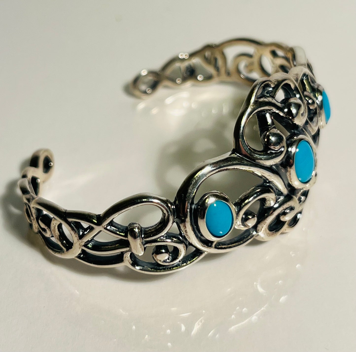 Sterling Silver Carolyn Pollack  & Turquoise Cuff Bracelet